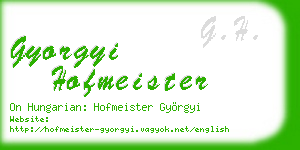 gyorgyi hofmeister business card