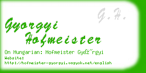 gyorgyi hofmeister business card